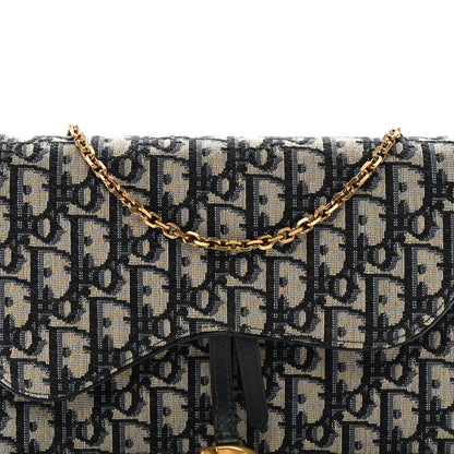 Christian Dior Oblique Saddle Chain Pouch Blue 7 of 10
