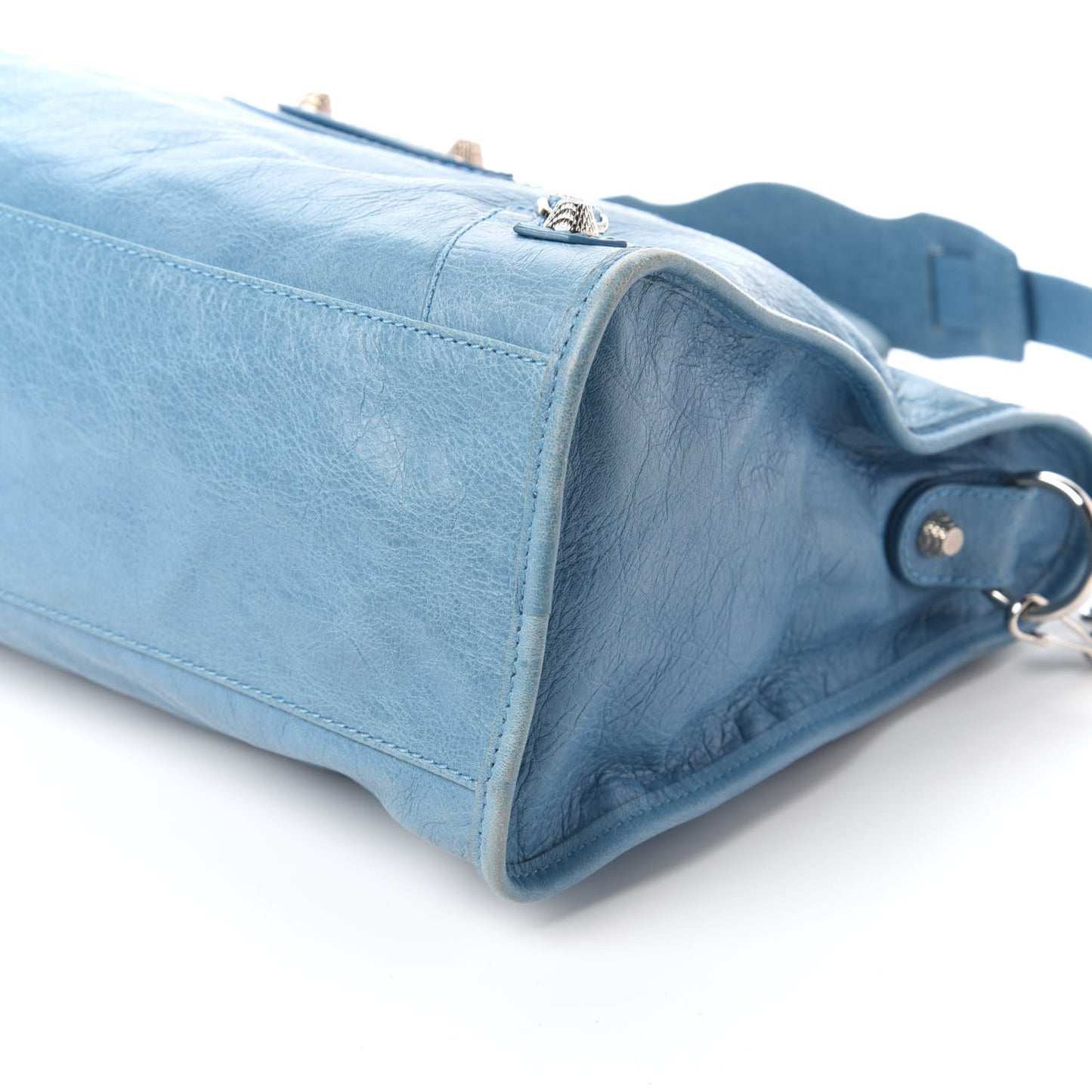 Agneau Giant 12 Silver Hardware City Bleu Indigo