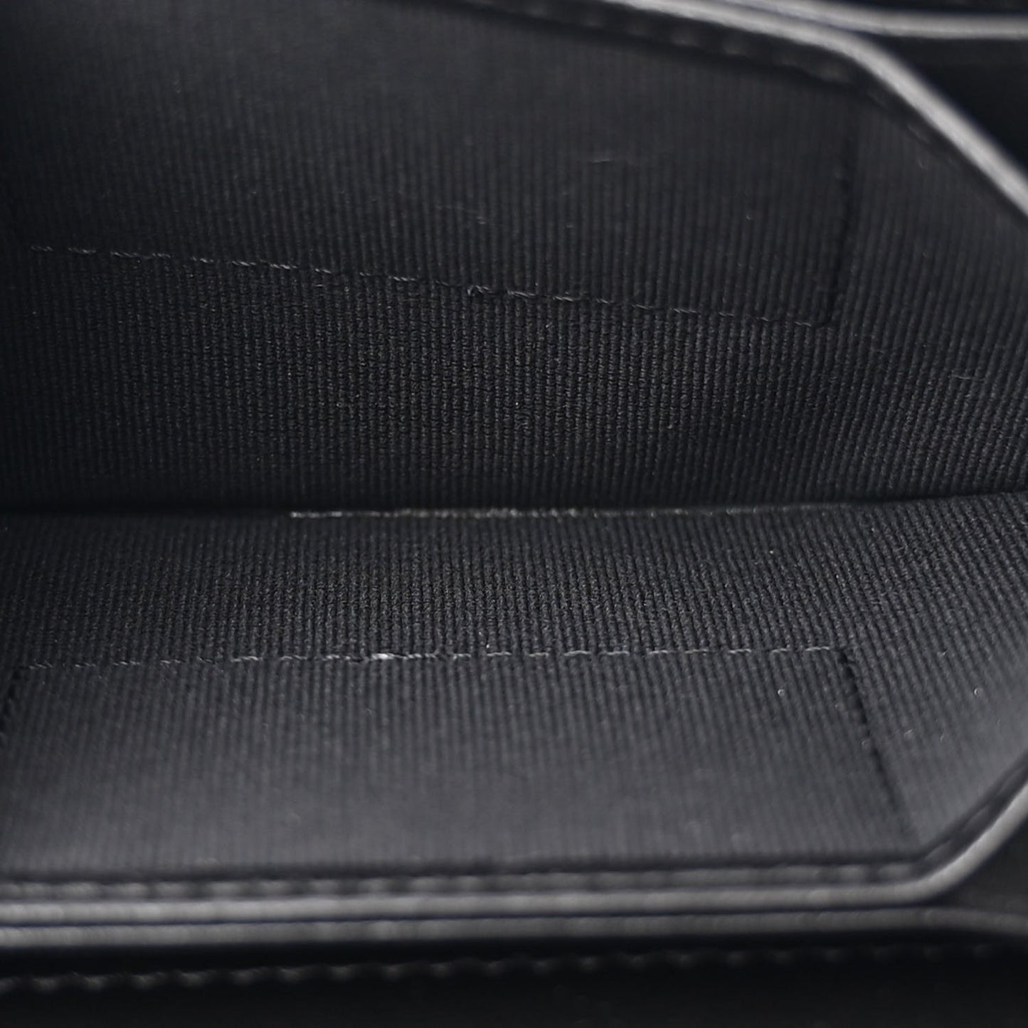 Lambskin Quilted Camellia Card Holder On Chain Black