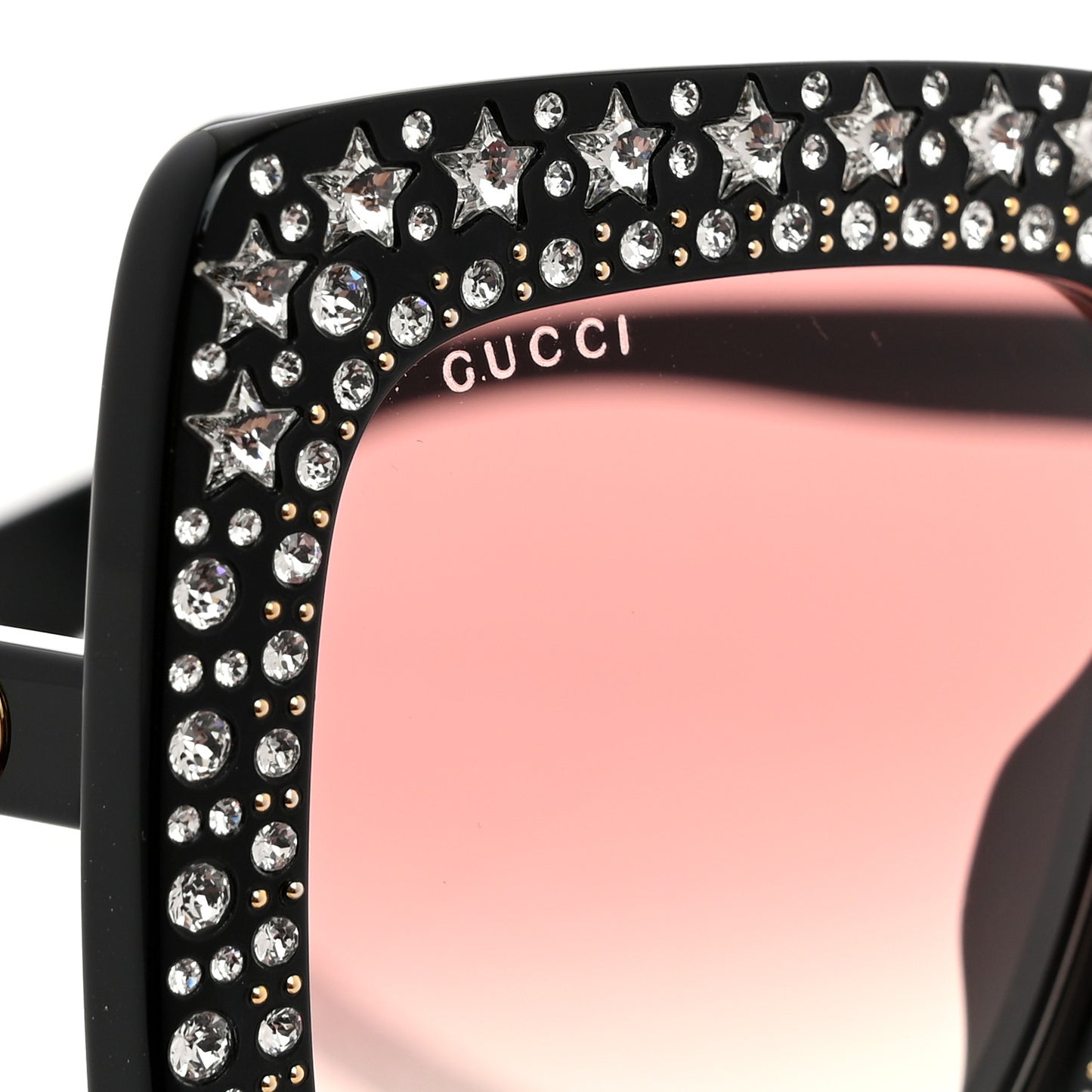Acetate Crystal Oversize Sunglasses GG0148S Black