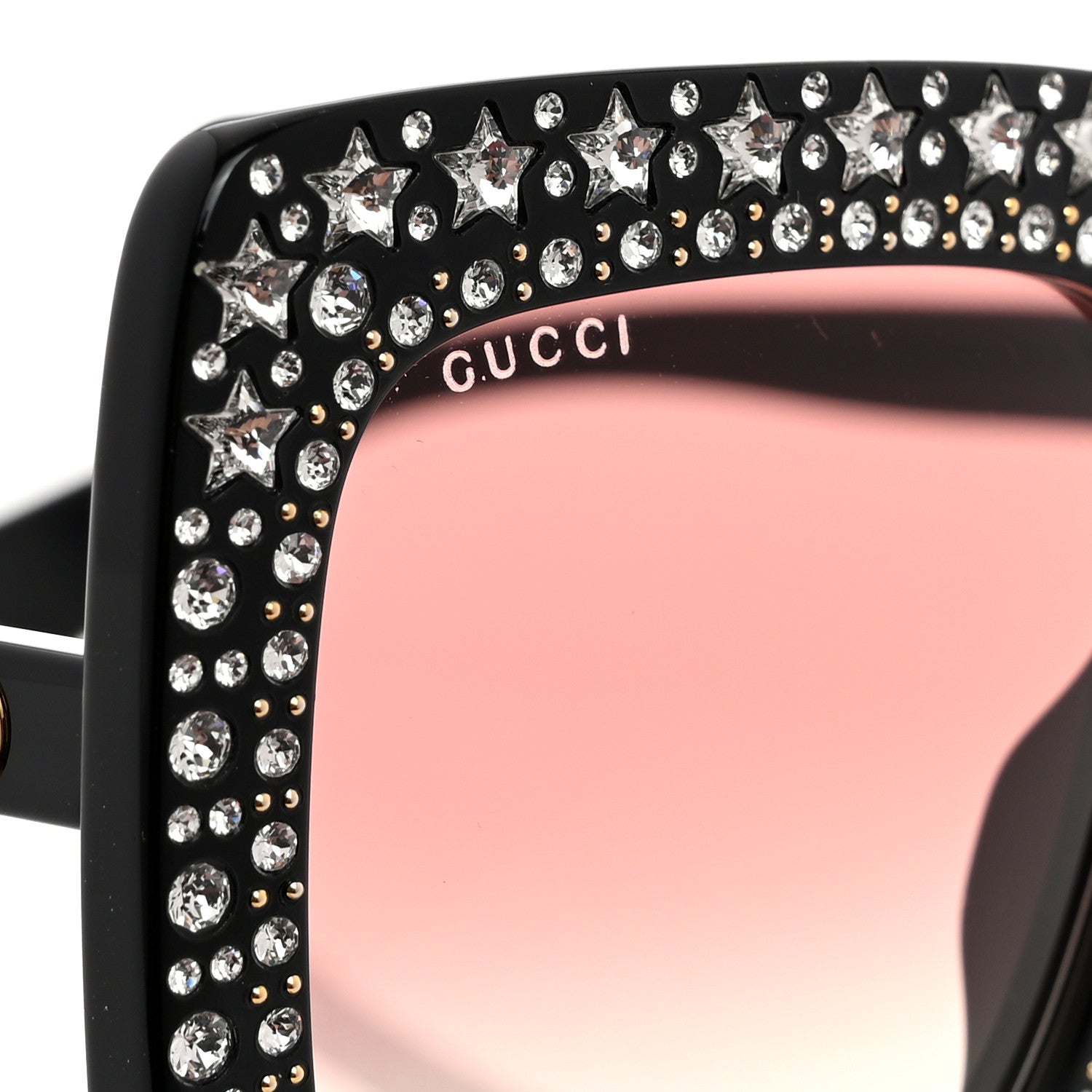 Gucci Acetate Crystal Oversize Sunglasses GG0148S Black 7 of 8