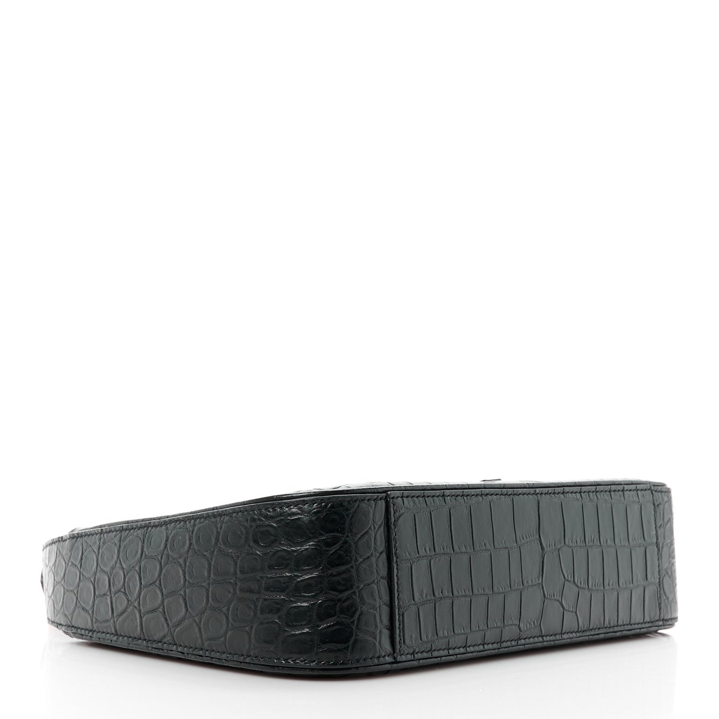 SAINT LAURENT Calfskin Crocodile Embossed LE 5 A 7 Hobo Black