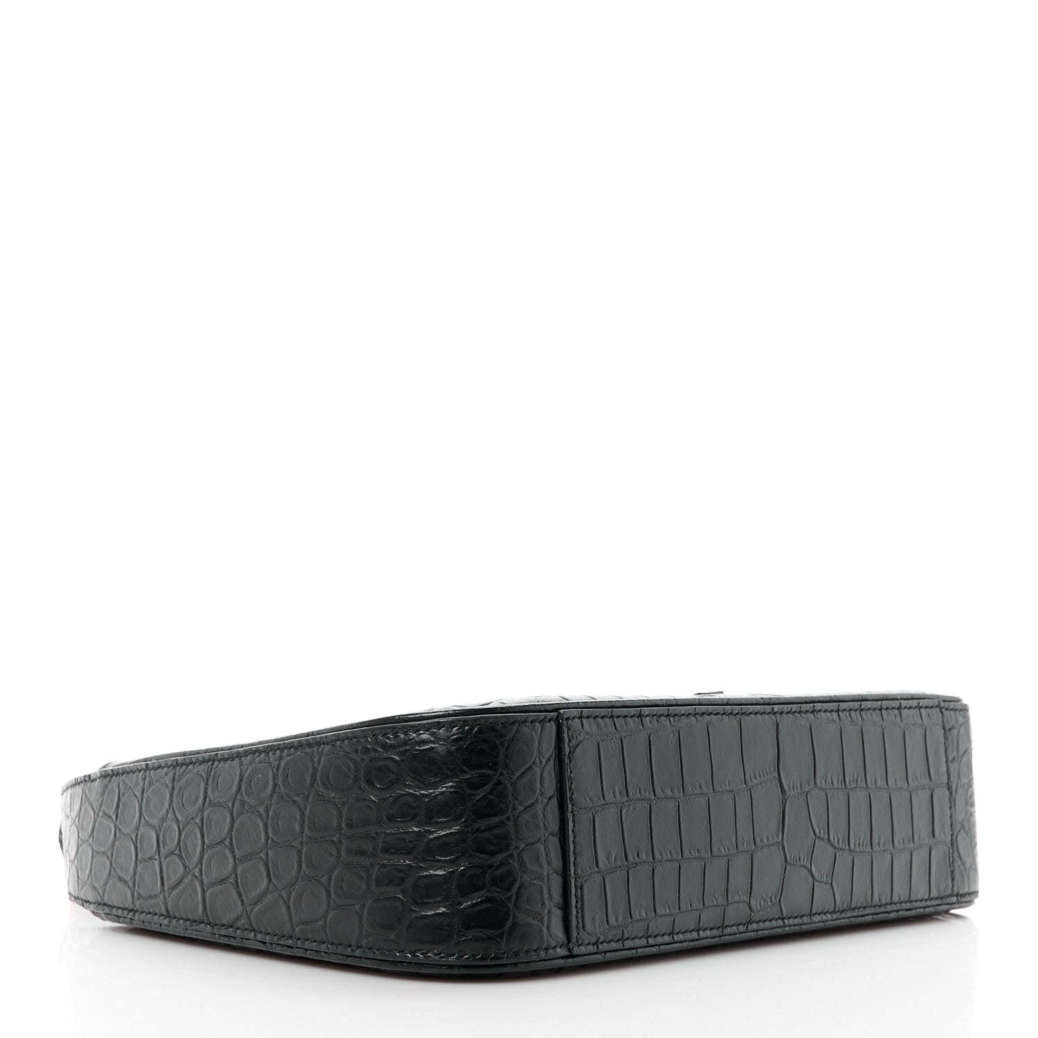 Saint Laurent SAINT LAURENT Calfskin Crocodile Embossed LE 5 A 7 Hobo Black 4 of 9