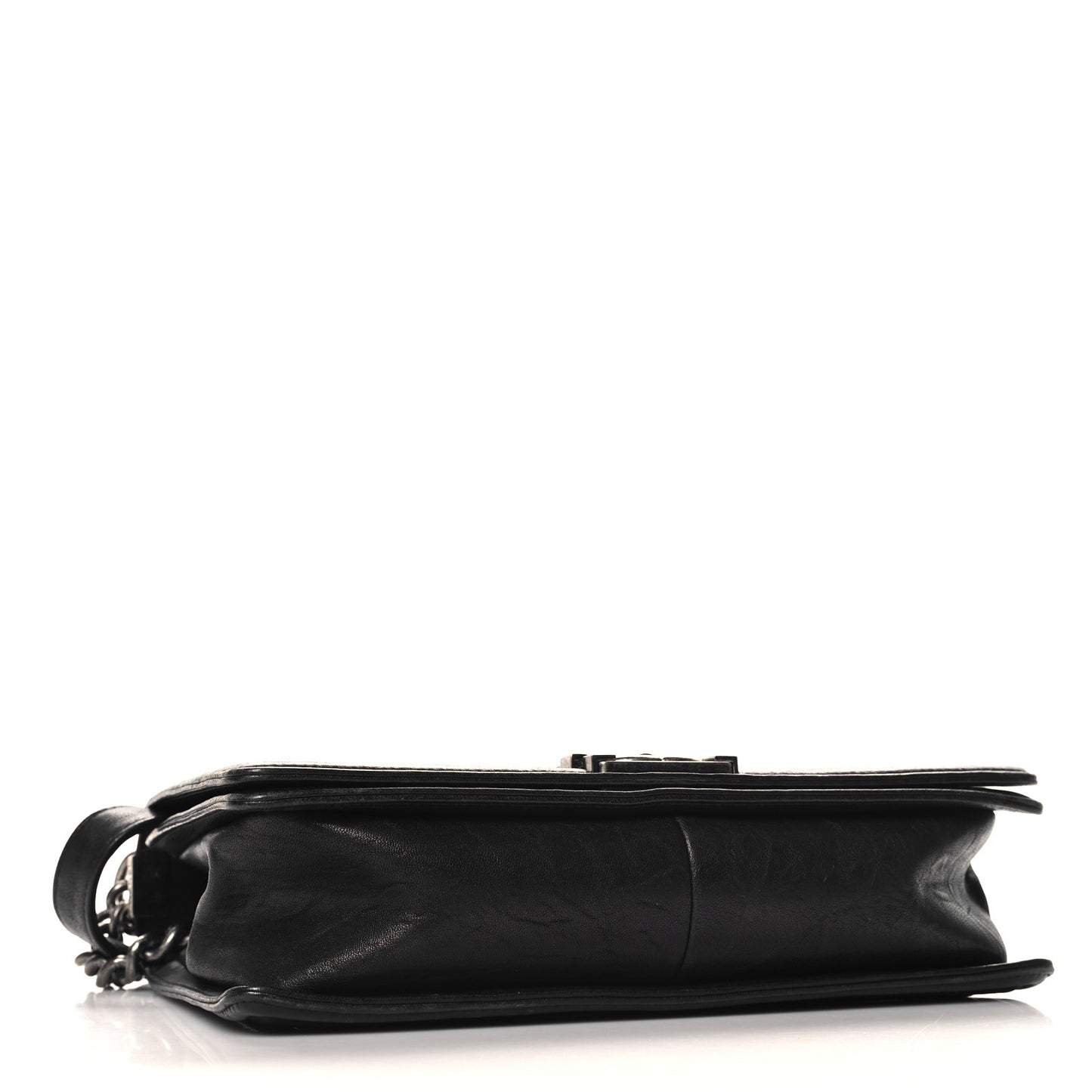 Crumpled Lambskin New Medium Studded Boy Flap Black
