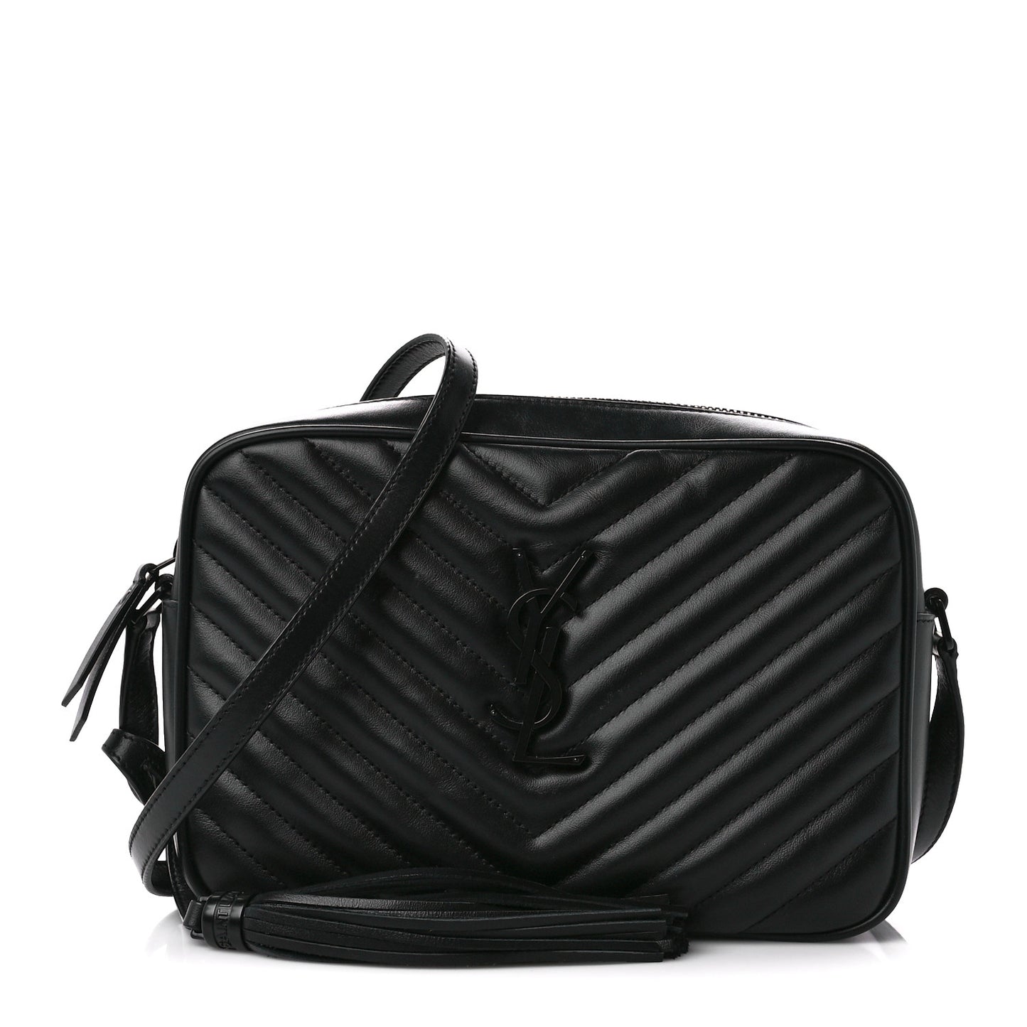 Calfskin Matelasse Monogram Monochrome Lou Camera Bag Black