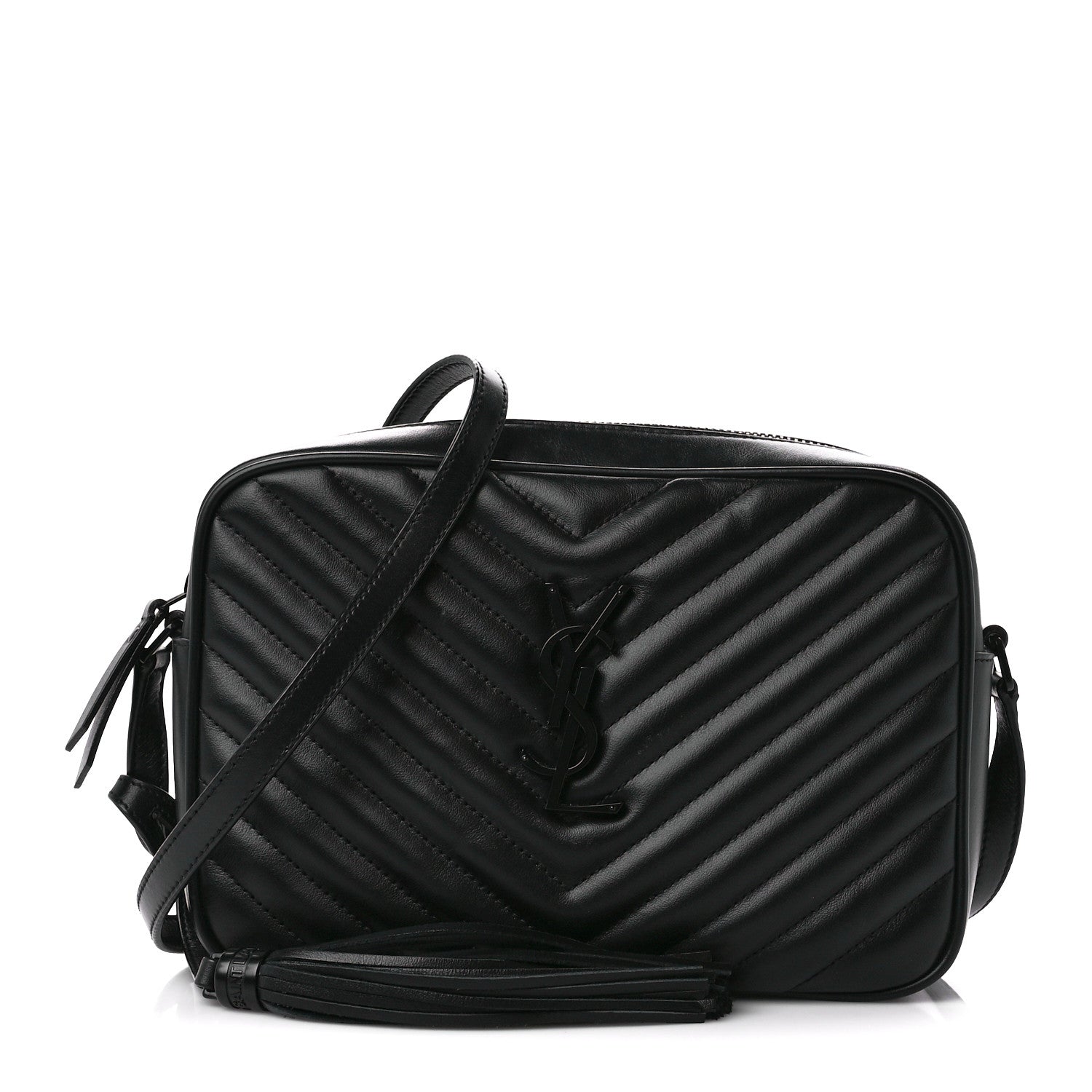 Saint Laurent Calfskin Matelasse Monogram Monochrome Lou Camera Bag Black 1 of 10