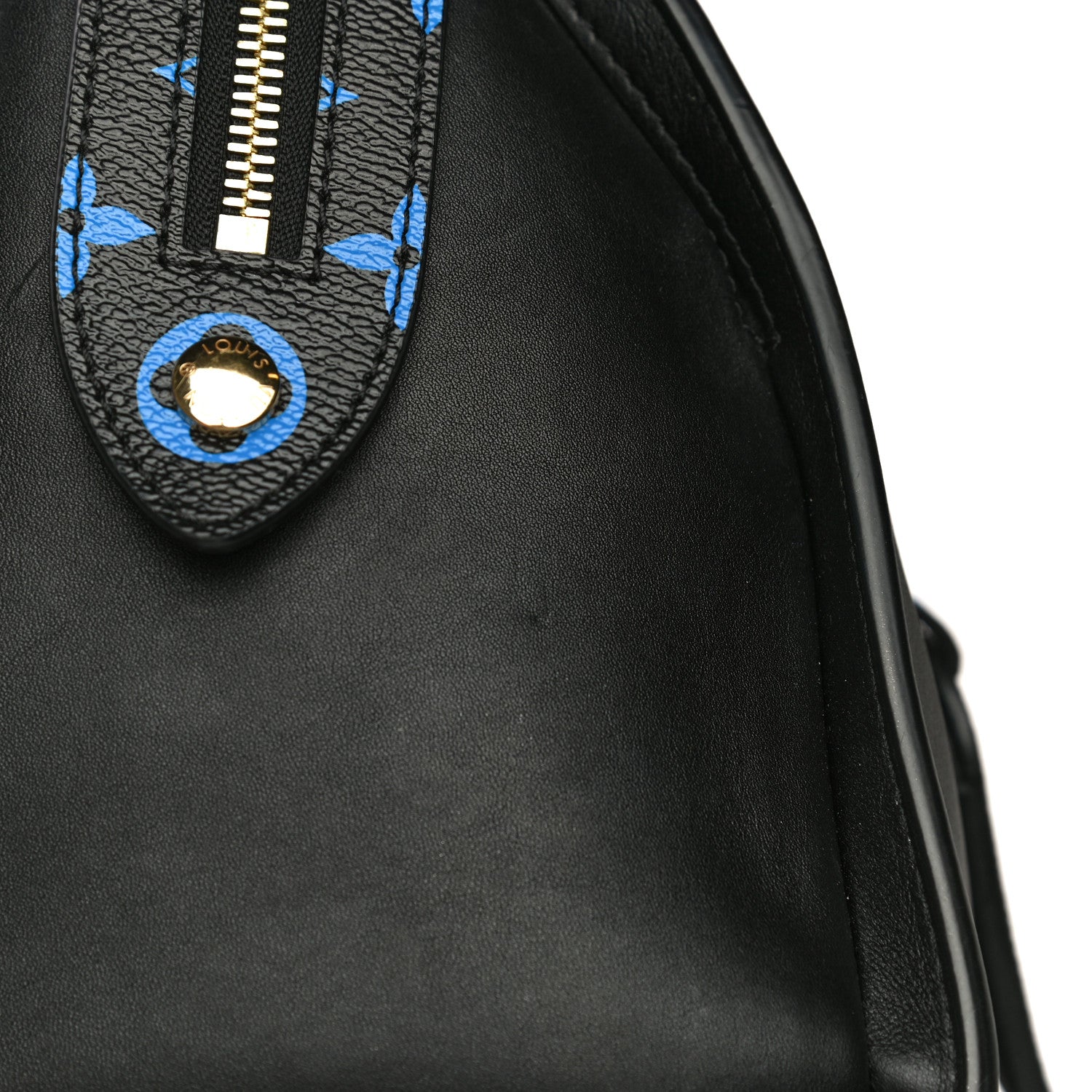 Louis Vuitton Smooth Calfskin Colored Monogram Speedy Amazon MM Blue Black 17 of 17
