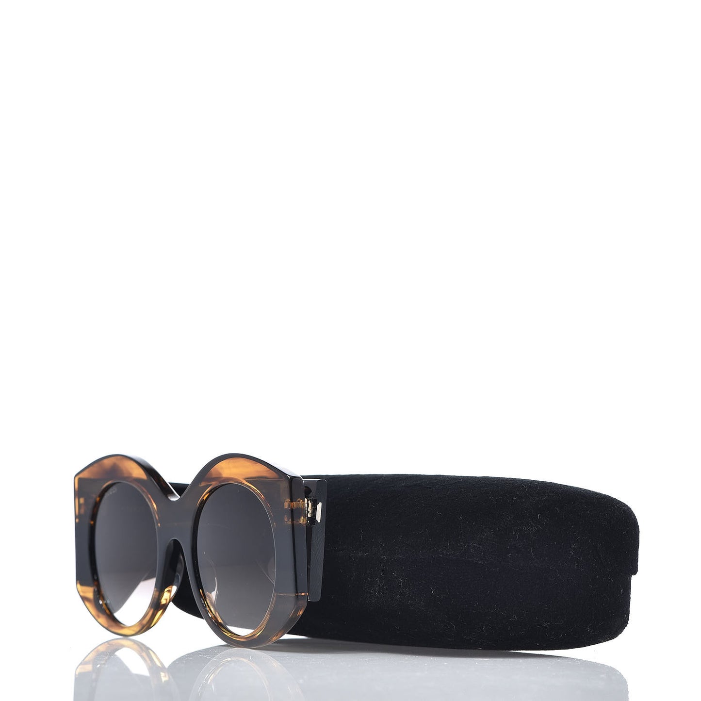Acetate Round Frame Sunglasses GG0177S Brown
