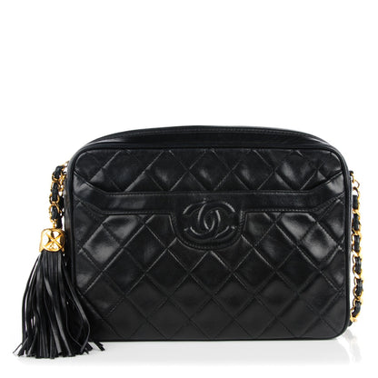 Chanel Lambskin Quilted Tassel Camera Case Black 1 of 8