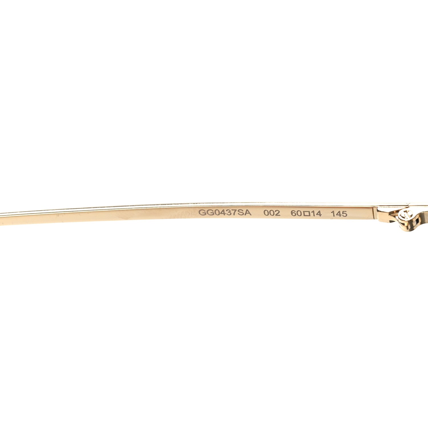 Gucci Square Frame GG0437SA Sunglasses Gold 6 of 7