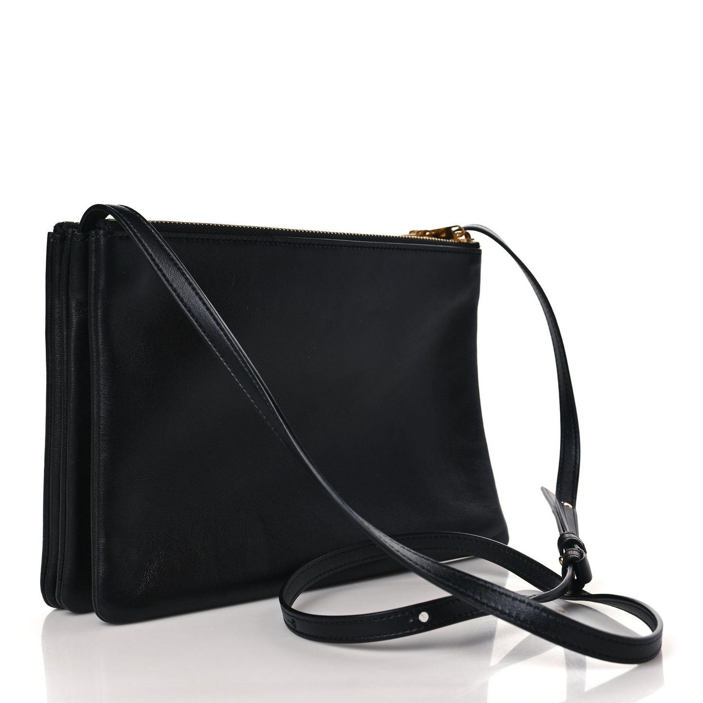 Lambskin Large Trio Crossbody Bag Black