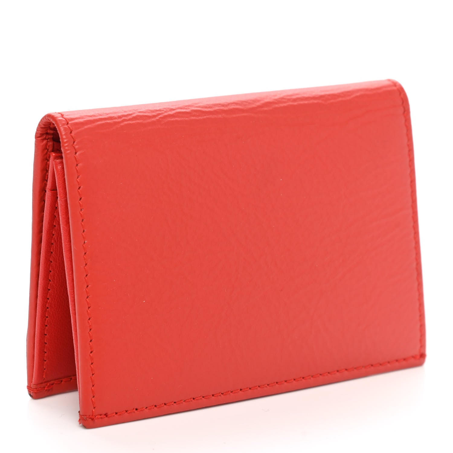 Balenciaga Matte Goatskin Rubber Covered Classic Hardware Card Case Rouge Coquelicot 3 of 9