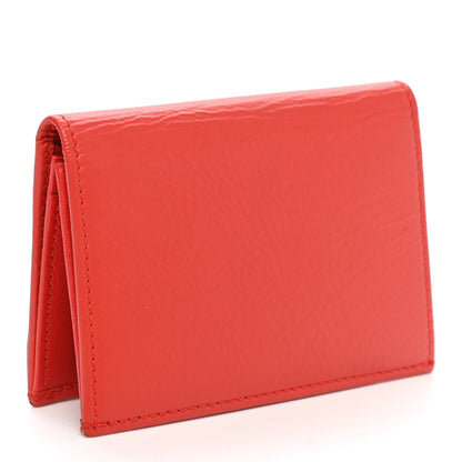 Balenciaga Matte Goatskin Rubber Covered Classic Hardware Card Case Rouge Coquelicot 3 of 9