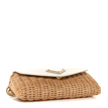 Prada Midollino City Calfskin Mini Bag Naturale White 3 of 8