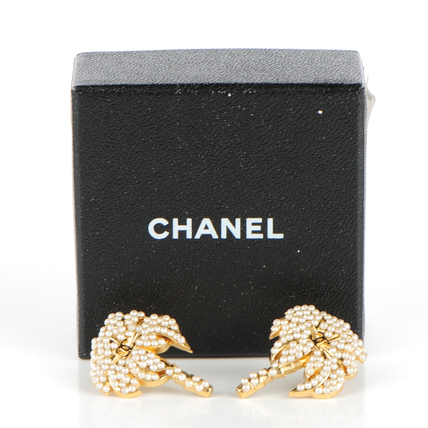 Chanel Pearl CC Palm Tree Earrings Gold 5 of 5