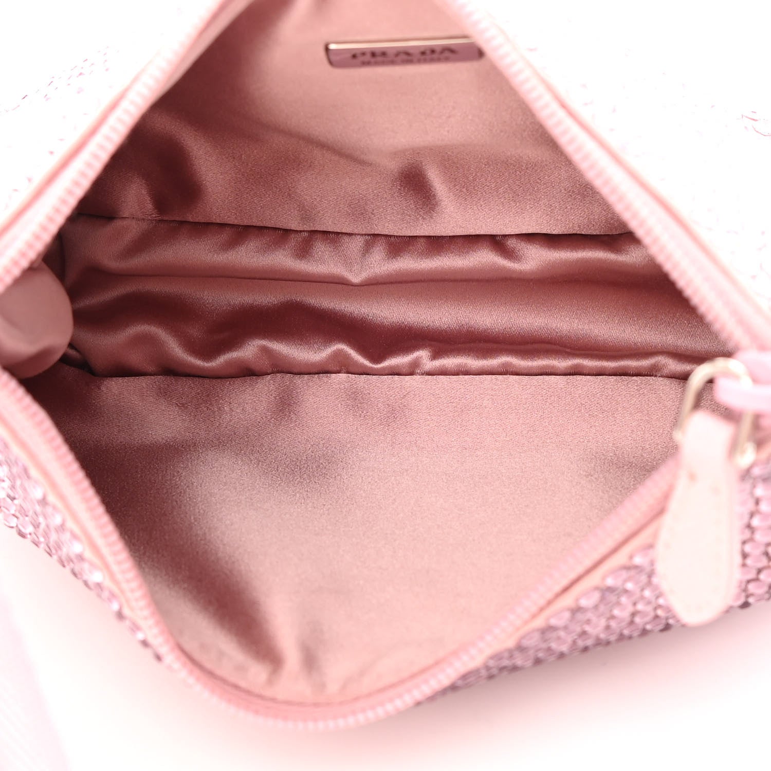 Prada Satin Crystal Mini Re-Edition 2000 Bag Alabastro 5 of 12