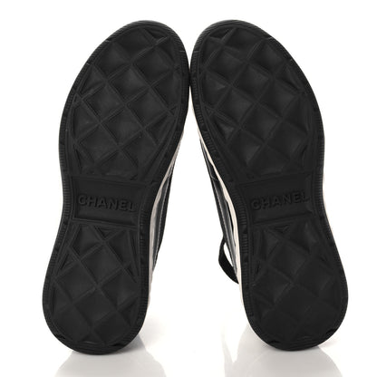 Chanel Velvet Calfskin Mixed Fibers CC Sneakers 37 Black 5 of 8