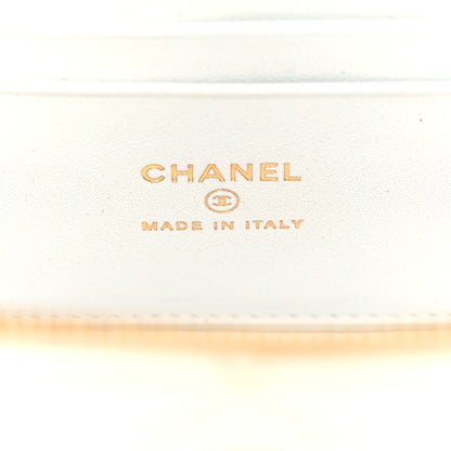 Chanel Patent Enamel Quilted Small Coco Hearts Vanity Case With Chain White 6 of 11