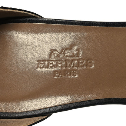 Hermes Calfskin Legend Wedge Sandals 35.5 Black 8 of 9