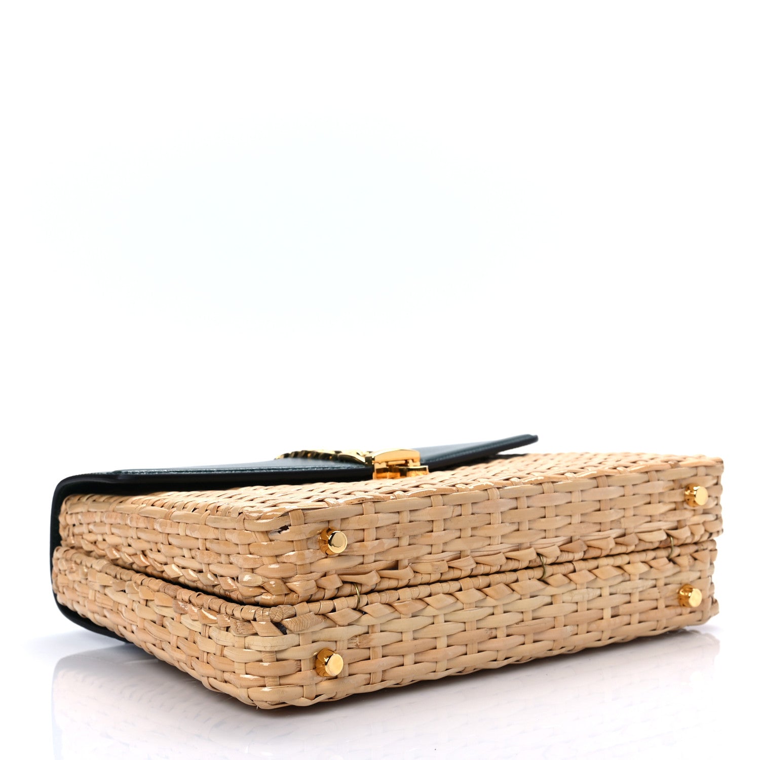 Gucci Wicker Calfskin Small Sylvie Top Handle Bag Naturale Green 4 of 10