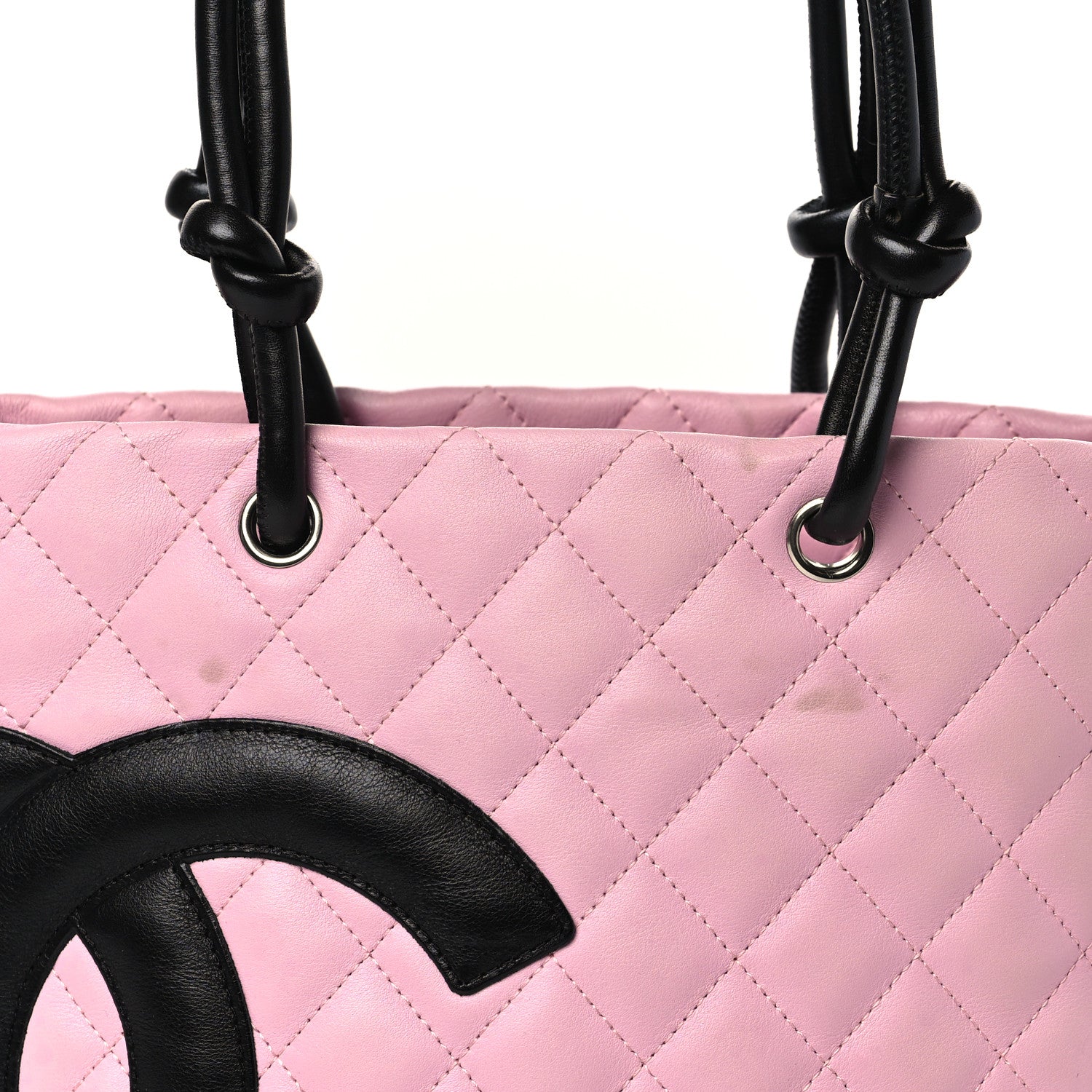 Chanel Calfskin Quilted Medium Cambon Tote Pink Black 10 of 11