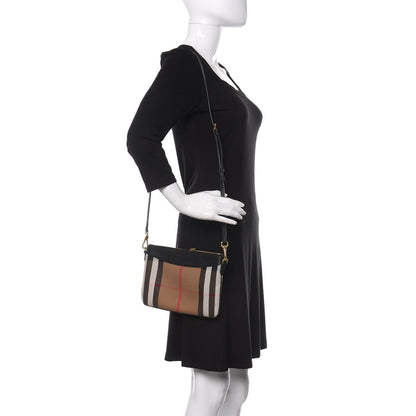 Burberry House Check Derby Peyton Crossbody Clutch Bag Black 2 of 8
