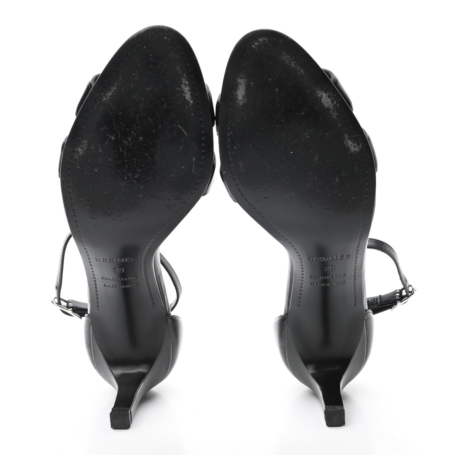 Hermes Calfskin Premiere 70 Slingback Sandals 39 Black 5 of 8