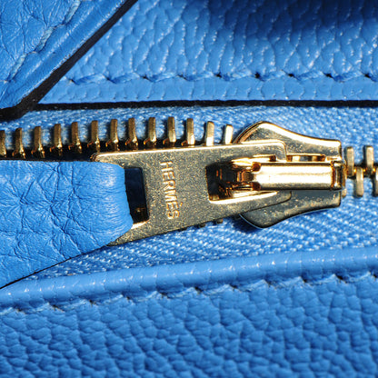 Hermes Taurillon Clemence Birkin 35 Bleu Paradis 12 of 26