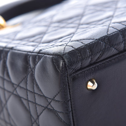 Christian Dior Lambskin Cannage Medium Lady Dior Black 12 of 14