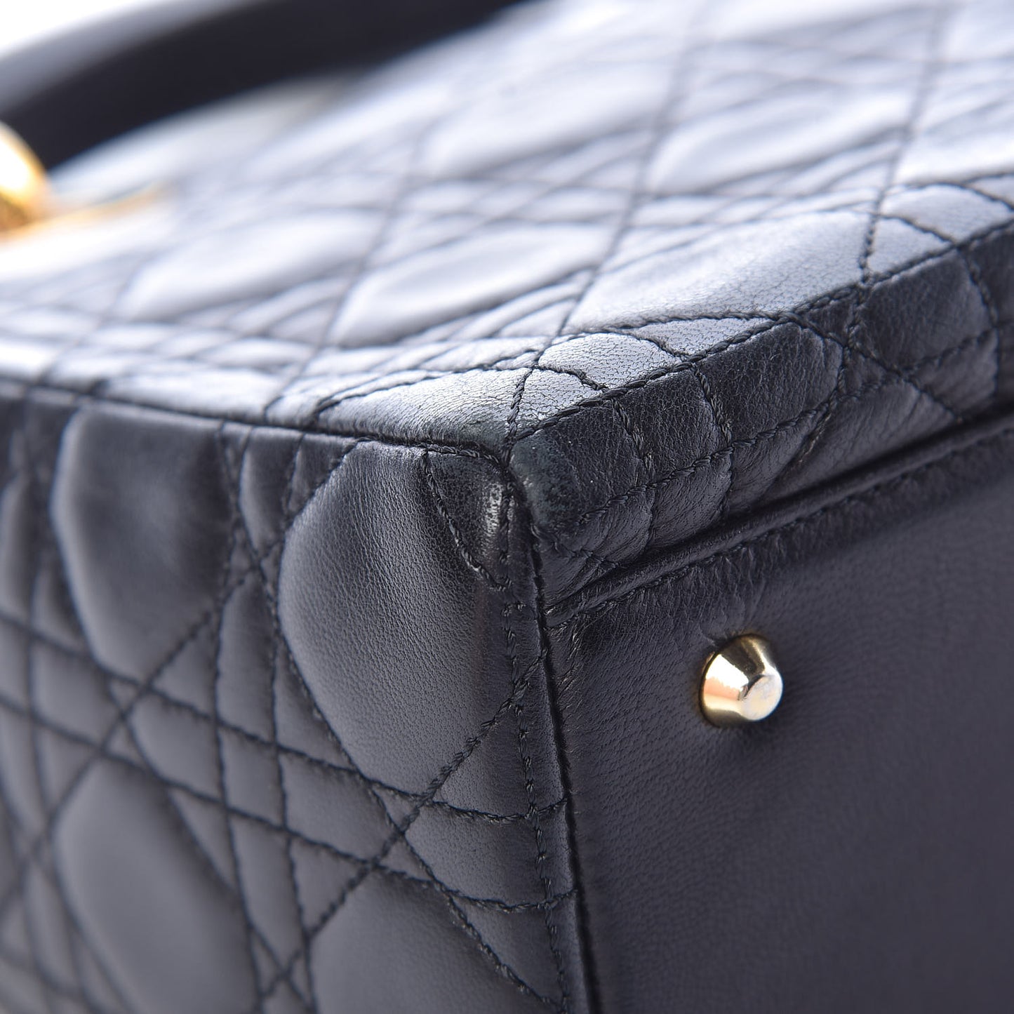 Lambskin Cannage Medium Lady Dior Black