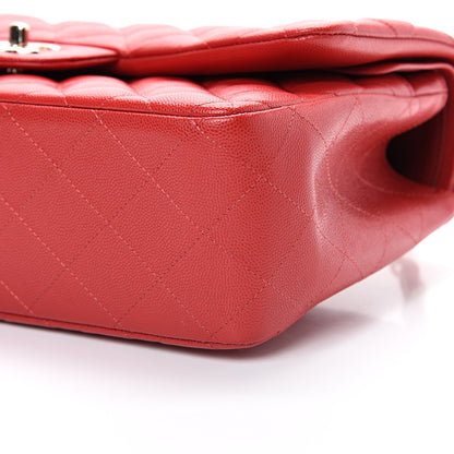 Chanel Caviar Quilted Jumbo Double Flap Red 9 of 11