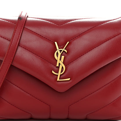 Saint Laurent Calfskin Y Quilted Monogram Toy Loulou Crossbody Bag Rouge 7 of 11