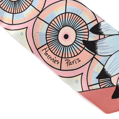 Hermes Silk The Savana Dance Twilly Vert Amande Rose 2 of 5