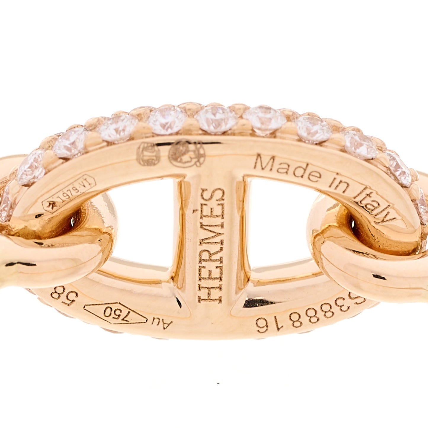 18K Rose Gold Diamond Farandole Ring 58 8.5