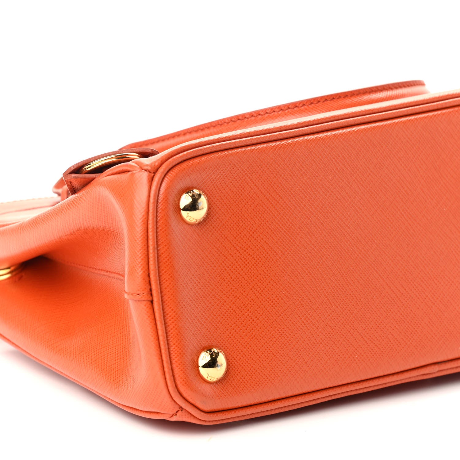 Prada Saffiano Mini Galleria Double Zip Tote Papaya 10 of 16