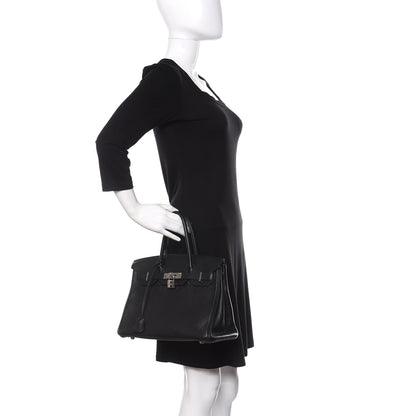 Hermes Taurillon Clemence Birkin 30 Black 2 of 13