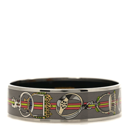 Hermes Enamel Printed Wide Concours D'Etriers Bracelet 62 1 of 5