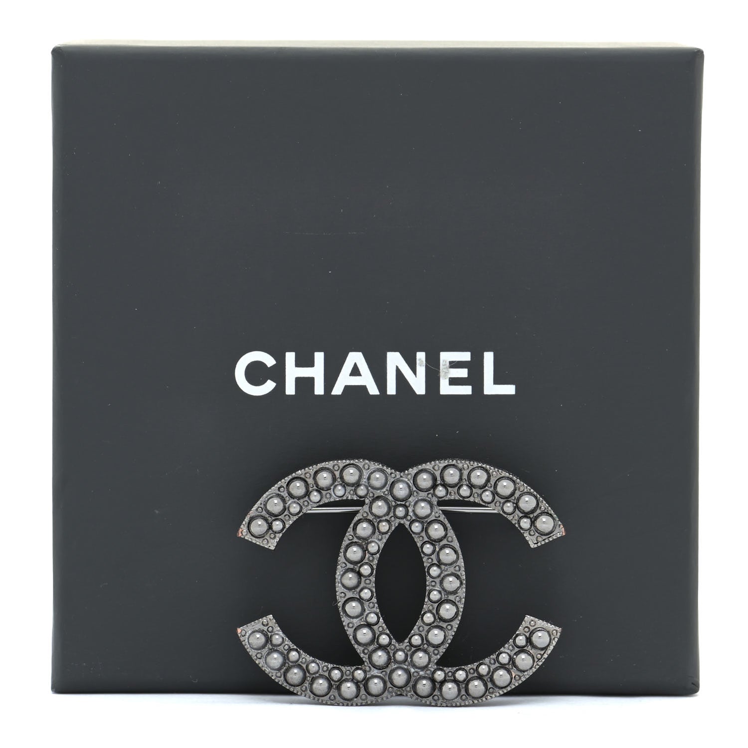 Chanel Ruthenium Pearl CC Brooch Dark Grey 5 of 5
