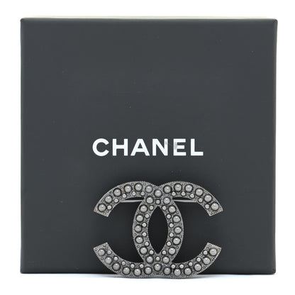Chanel Ruthenium Pearl CC Brooch Dark Grey 5 of 5