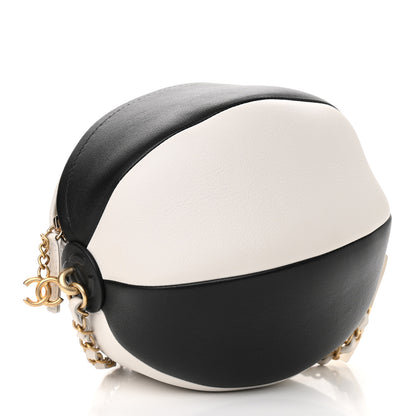 Chanel Calfskin Coco Beach Ball Bag White Black 4 of 9