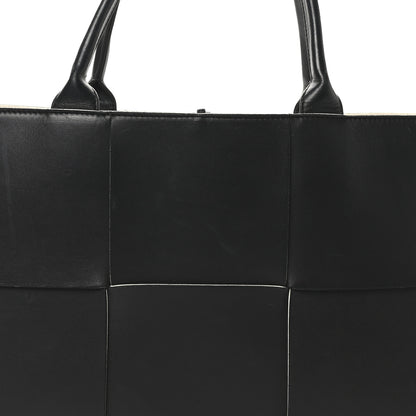 Bottega Veneta Nappa Maxi Intrecciato Medium Arco Tote Black White 8 of 11