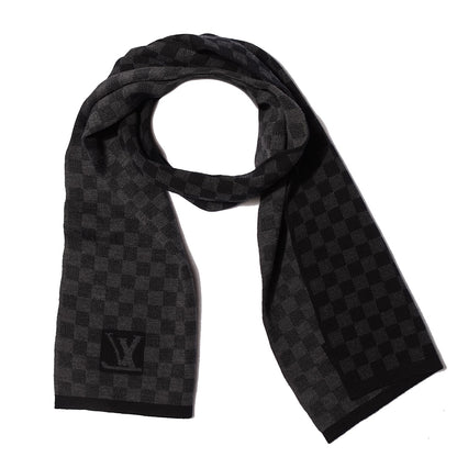 Louis Vuitton Wool Petit Damier Stole Scarf Black 1 of 4