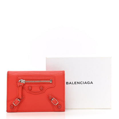 Balenciaga Matte Goatskin Rubber Covered Classic Hardware Card Case Rouge Coquelicot 9 of 9