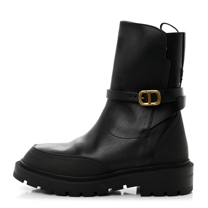 Christian Dior Calfskin Empreinte Ankle Boot 38 Black 1 of 8