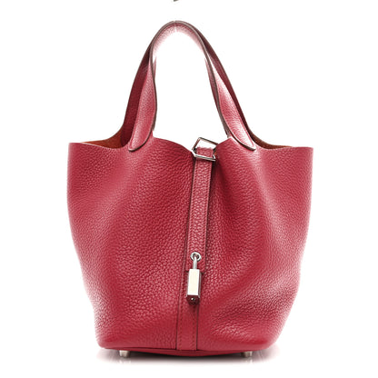 Hermes Taurillon Clemence Picotin Lock 18 PM Rubis 1 of 11