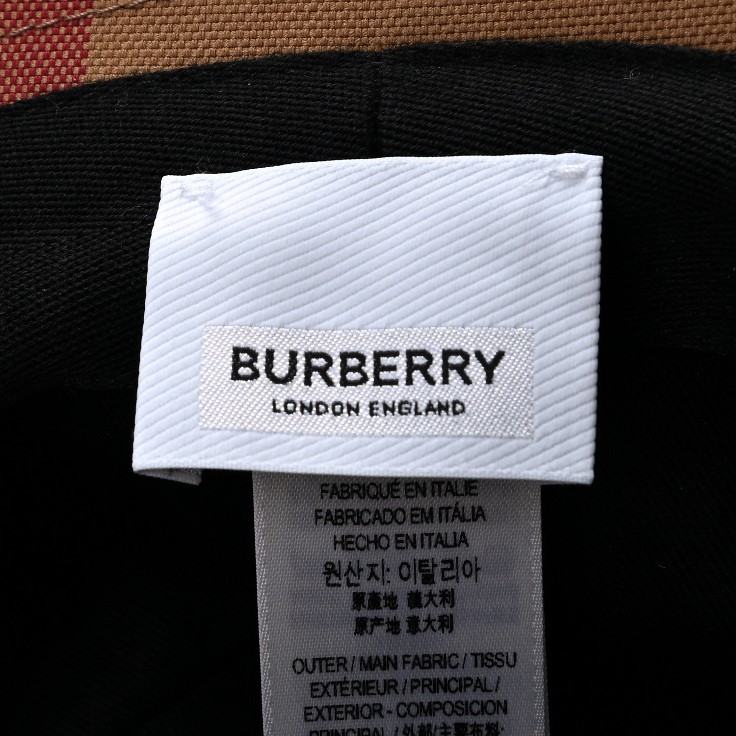Burberry Cotton Canvas Exaggerated Check Bucket Hat M Birch Brown 8 of 8