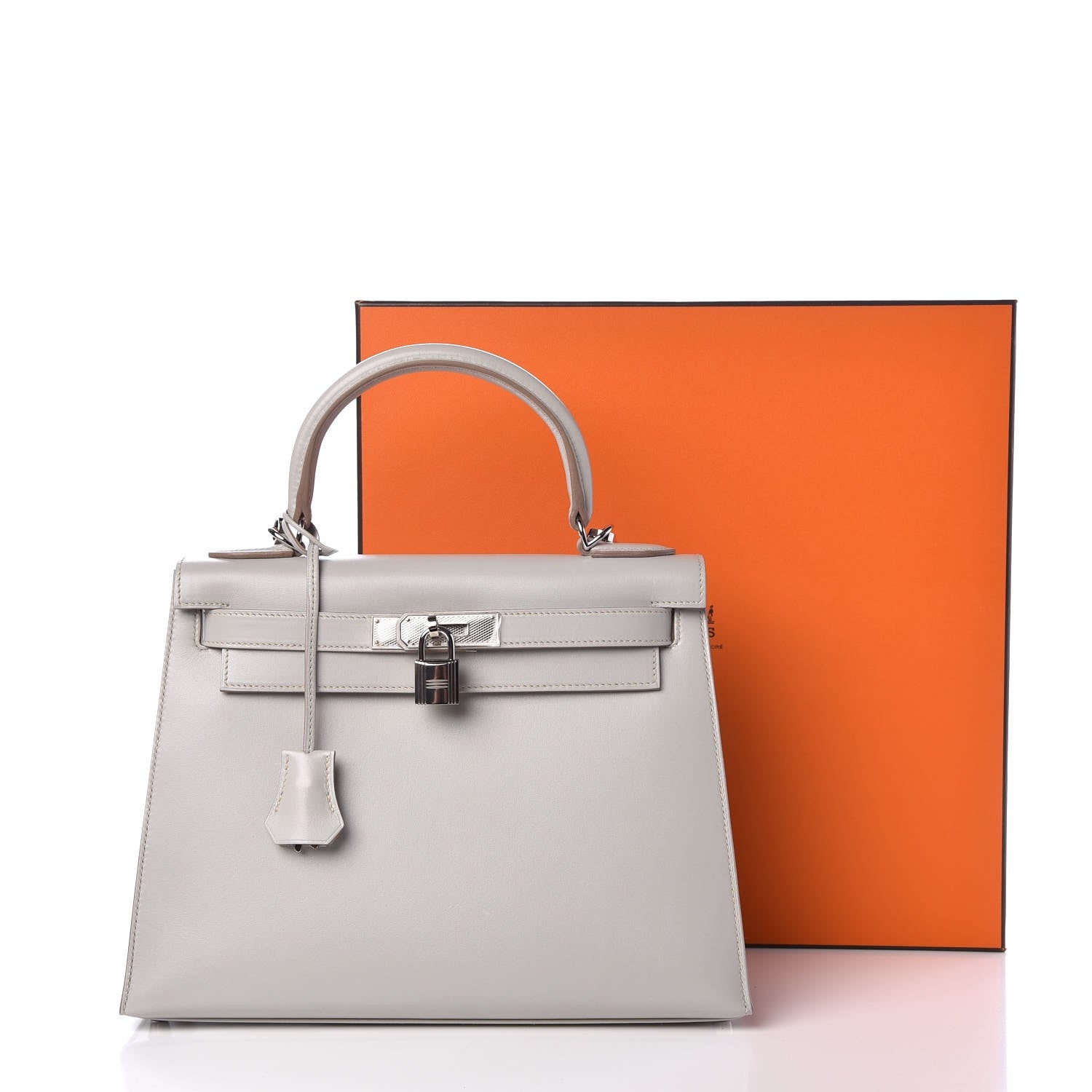 Hermes Tadelakt Kelly Sellier Guilloche 28 Gris Perle 36 of 36