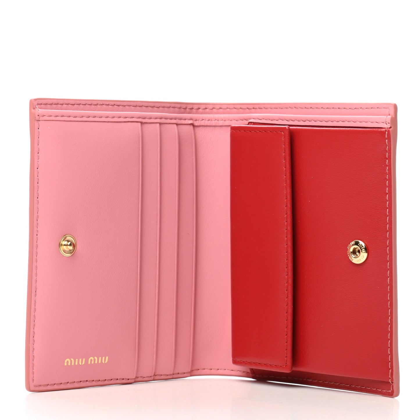 Goatskin Madras Cuori Wallet Rosa Fuoco