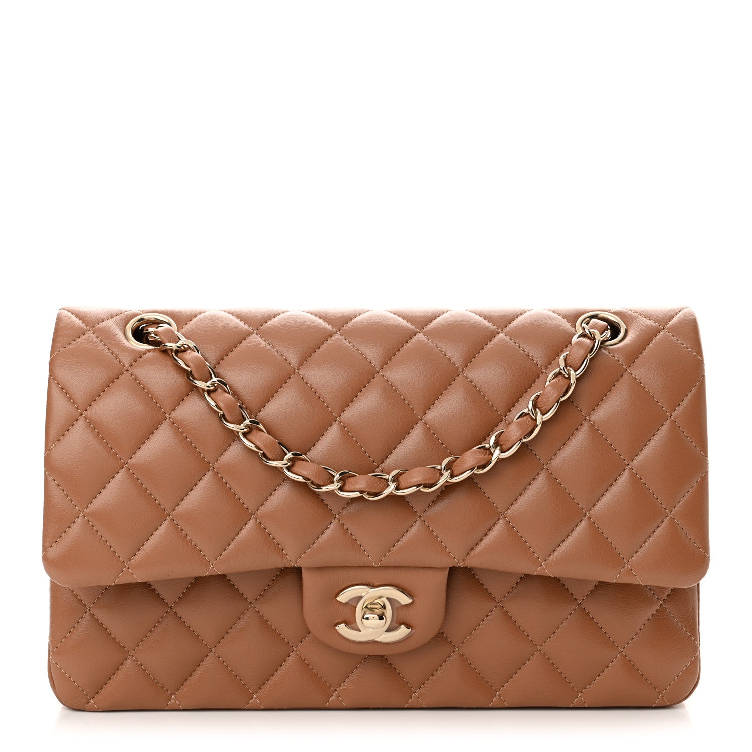 Chanel Lambskin Quilted Medium Double Flap Brown 1 of 12