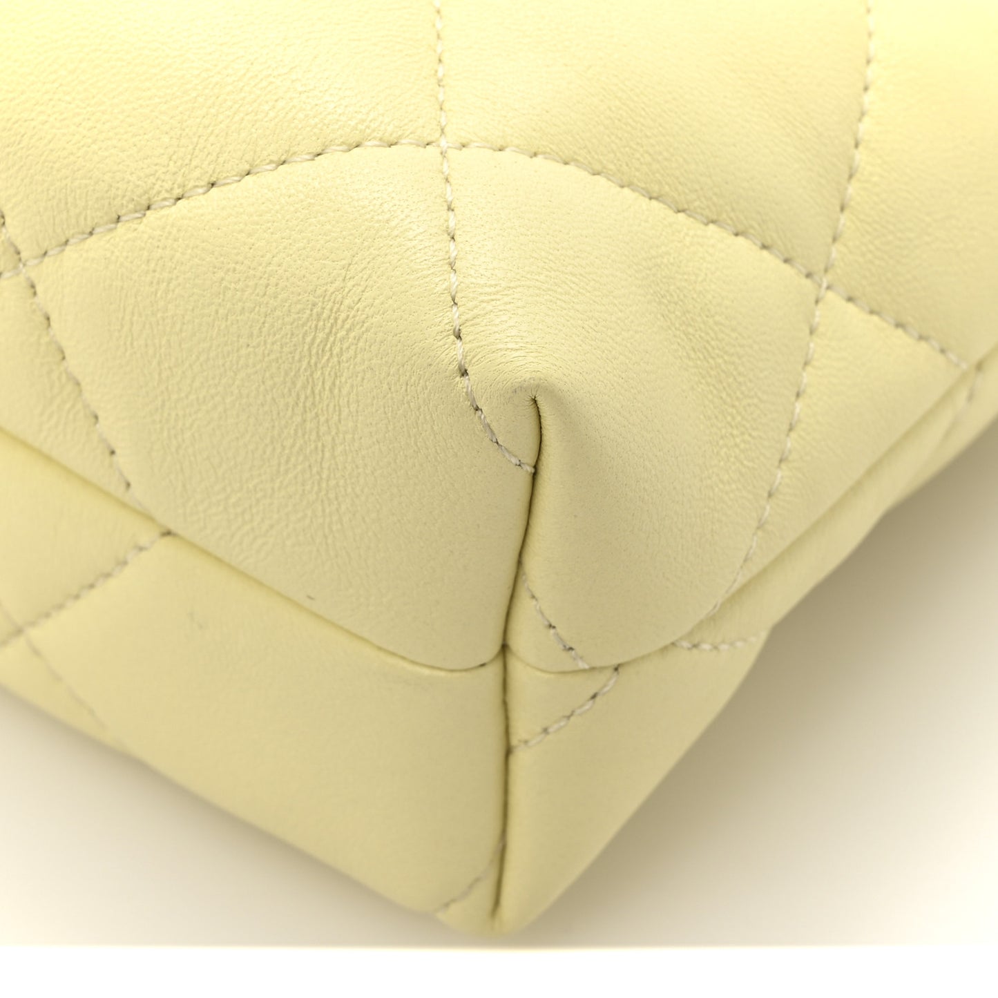 Lambskin Quilted Hobo Shoulder Bag Light Yellow